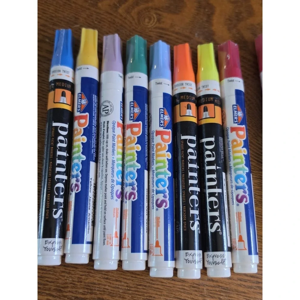 Elmer's Medium Tip Opaque Painters Markers Lot 8 And 1 Fine - New
